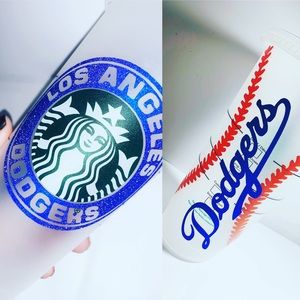 Custom Dodgers Starbucks cold cup.
